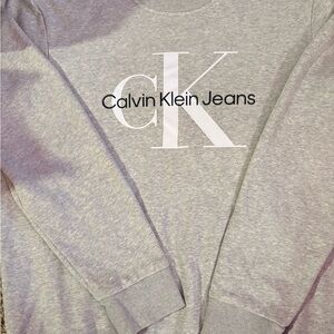 Calvin Klein Jeans Light Gray Crewneck Sweater